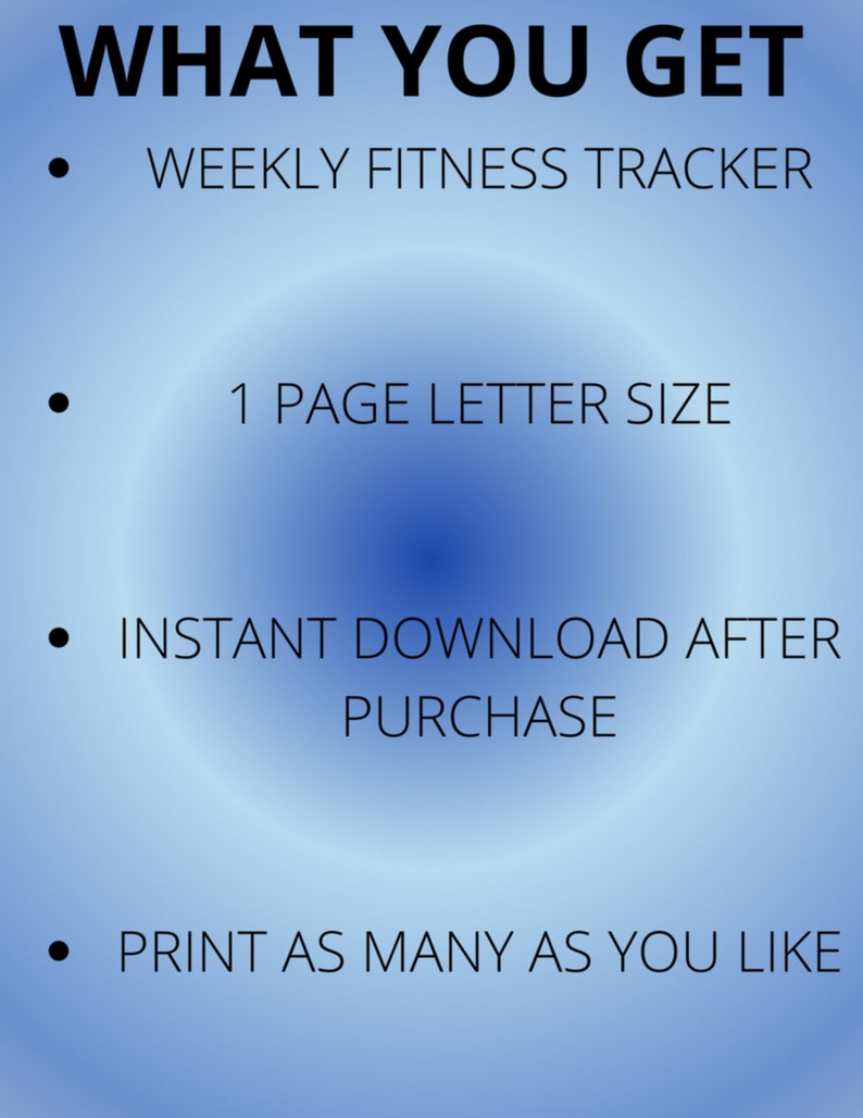 Fitness Tracker, Digital Download, Printable, Workout Log, Exercise
