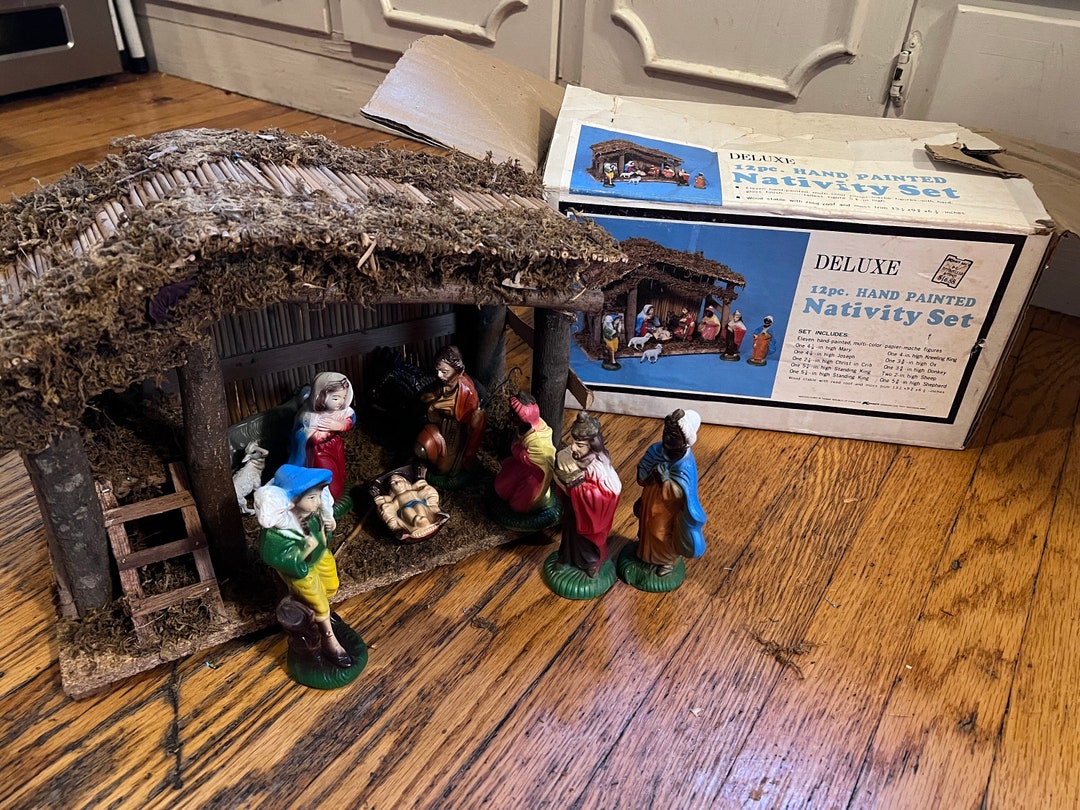 Vintage Trim A Home Kmart Nativity Set Acrylic 10 Pcs. Etsy