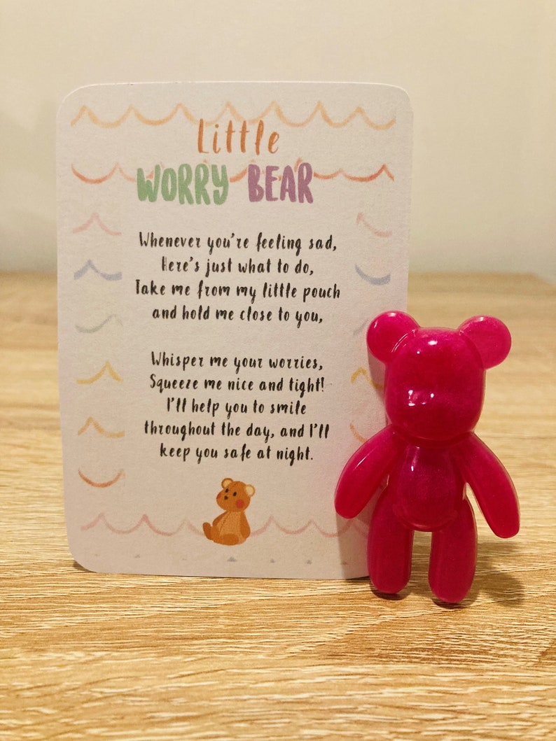 Little Worry Bear, Anxiety Gift, Pocket Hug, Childs Keepsake image 3