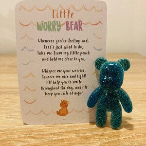 Little Worry Bear, Anxiety Gift, Pocket Hug, Childs Keepsake image 2