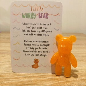Little Worry Bear, Anxiety Gift, Pocket Hug, Childs Keepsake image 4