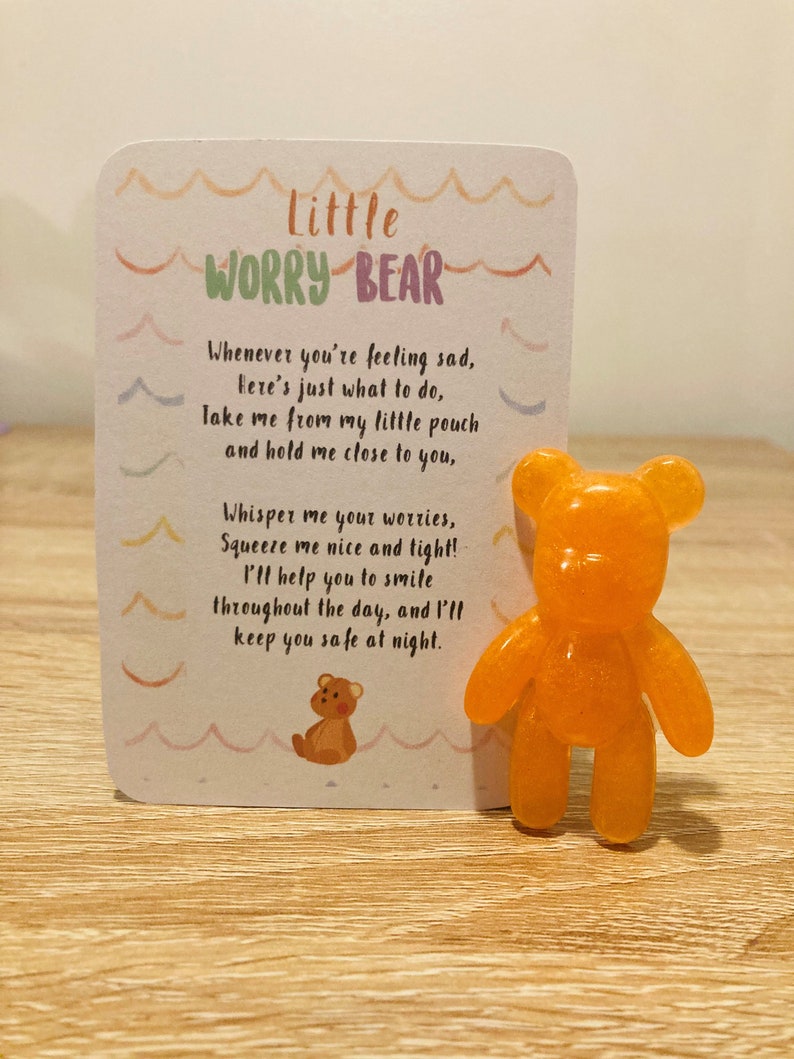 Little Worry Bear, Anxiety Gift, Pocket Hug, Childs Keepsake image 4