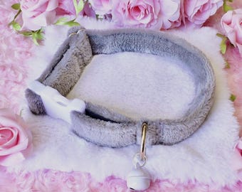 Grey Fluffy Collar 12-18inch Pet Play Cosplay Adult