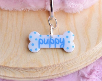 1.5inch Wide Small Blue Puppy Bone Collar Tag | Petplay Cosplay Gear