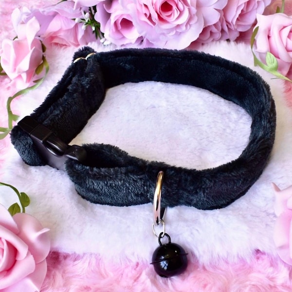 Black Fluffy Collar 12-18inch Pet Play Cosplay Adult