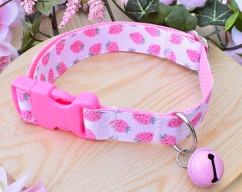 Strawberries With Pink Buckle Collar 12-18inch Pet Play Cosplay Adult Kawaii