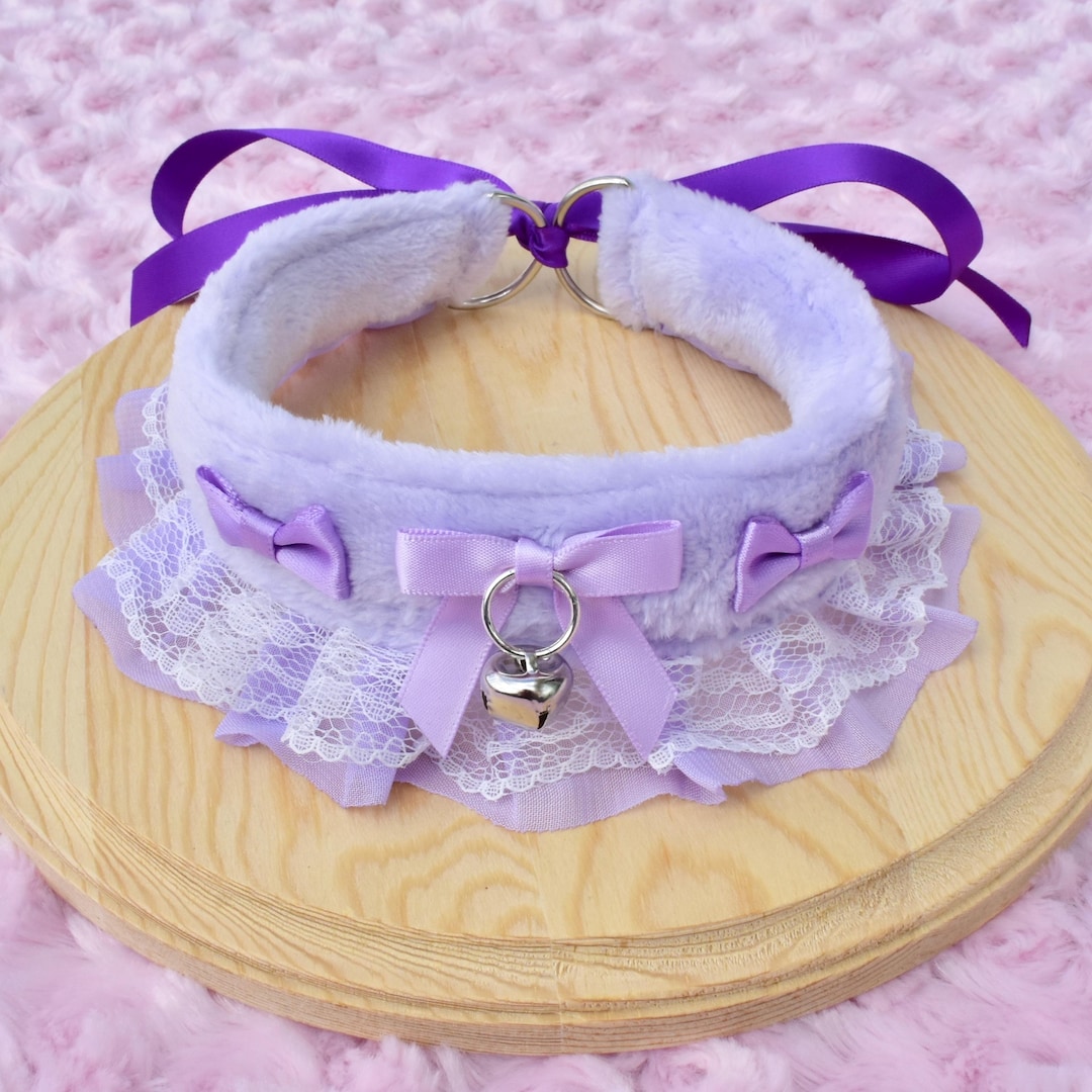 Purple Fluffy Puppy Collar