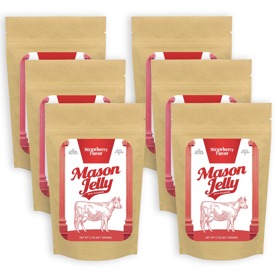 Grassfed Gelatin 6 PACK Strawberry Flavor Jello and Gummy Etsy