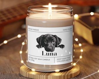 Labrador Gift Custom Photo Candle, Personalized Pet Candle, Custom Lab Candle, Golden Lab, Chocolate Lab, Black Lab, Charcoal Lab Candle