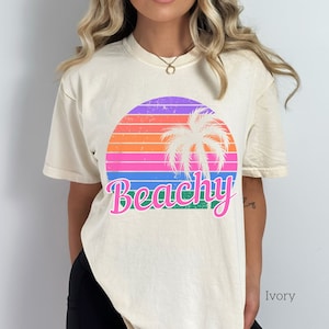 Comfort Colors™ Beachy T-Shirt, Beach Tshirt Dress Coverup if Oversized, Barbiecore Shirts for Group Vacation or Girls Weekend, C1717