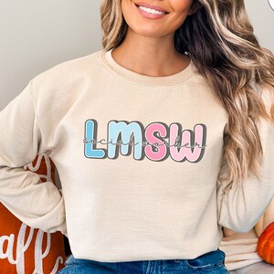 Comfy LMSW Sweatshirt, Cute Licensed Master Social Worker Sweatshirt, Cute Boho MSW Shirt, Gift for LMSW, Social Worker Christmas Gift, G180