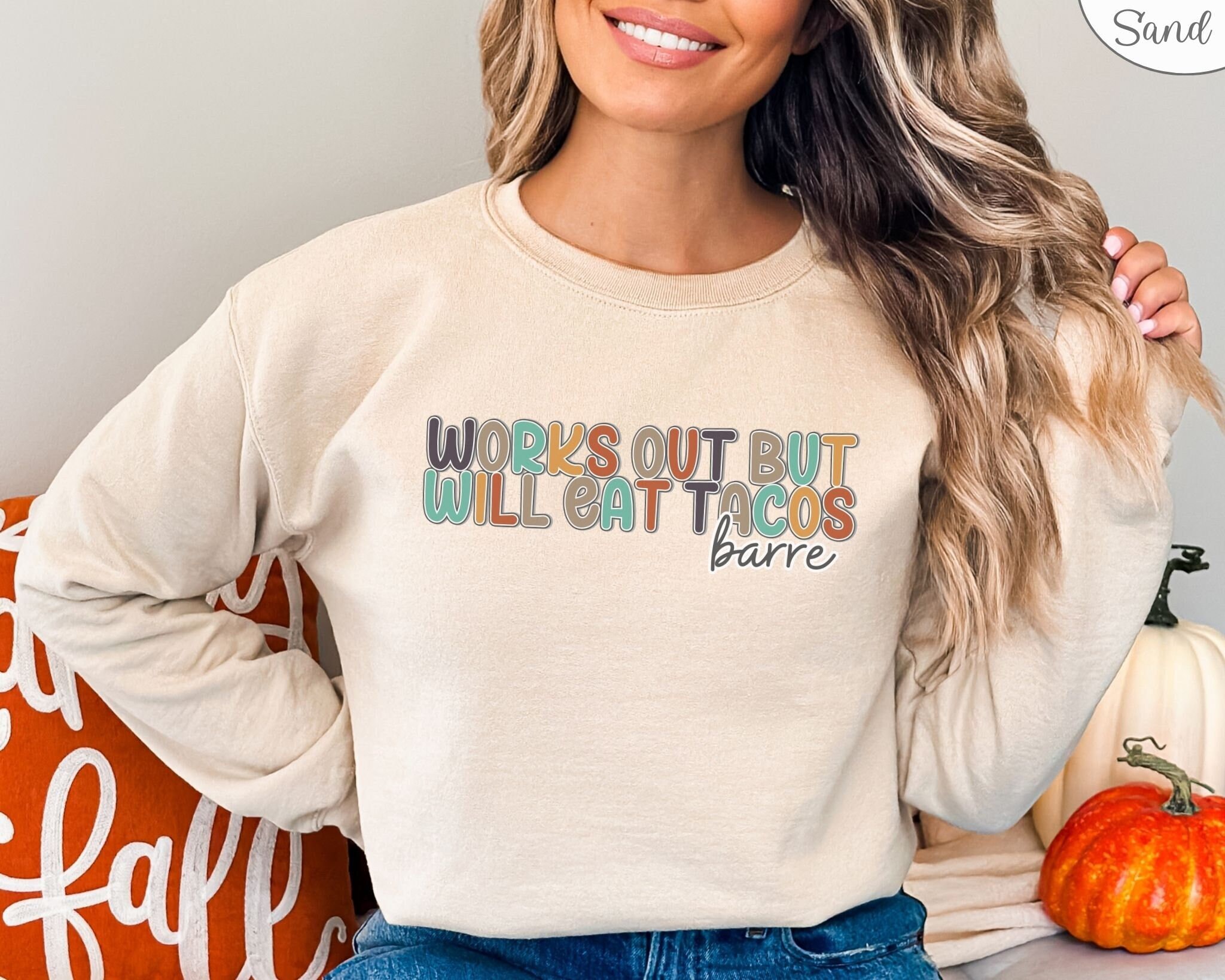 Barre But Also Tacos Sweatshirt, Works out but will eat tacos Sweatshirt, Barre Ballet Sweatshirt, Barre Instructor Christmas Gift, G180