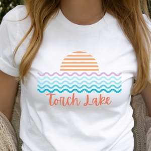 Torch Lake Shirt, Blue Waves Shirt, Girls Weekend, graphic tee, Up North Shirt, Lake Shirt, Charlevoix, Higgins Lake, Lake Michigan,