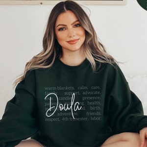 Doula Word Collage Sweatshirt, Doula Birth Companion Shirt, Thank you gift for Doula, Doula Gift, Doula Crewneck, Labor and Delivery, G180