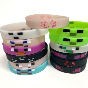 Inspired Mining Pixelated  glow in the dark bracelets 13 count