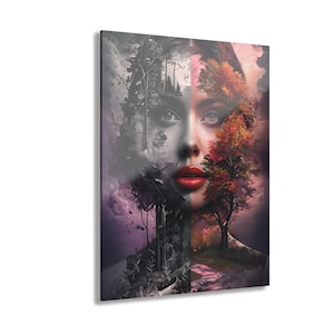 Nature-Inspired Acrylic Print, Modern Wall Art, Home Decor, Gift for Nature Lovers, Feminine Art, Unique Wall Hanging