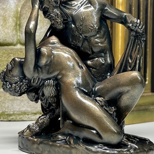 Satyr and Bacchante Bronze Color Handpainted Statue