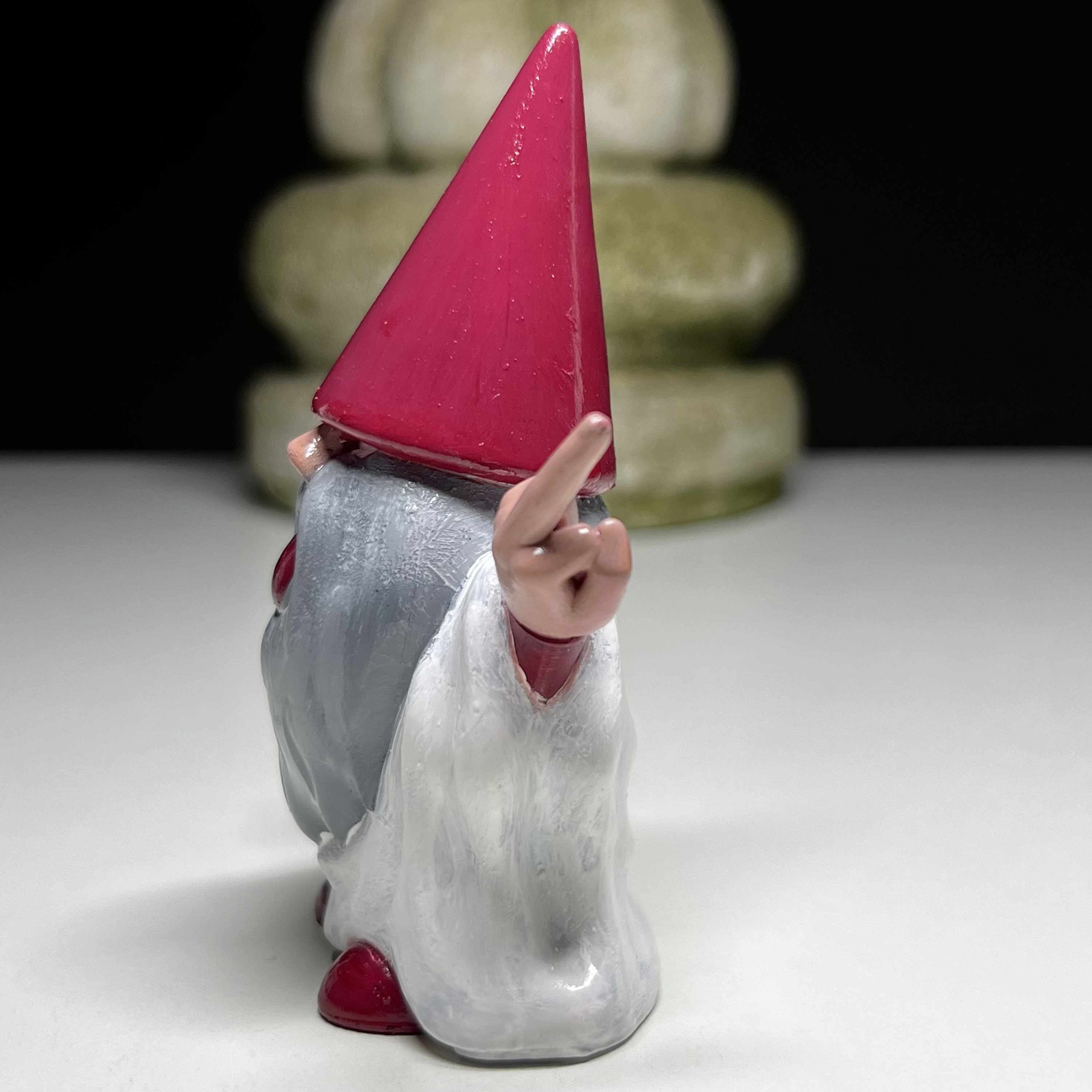 Gnome With Middle Finger Gestures Figurine Etsy