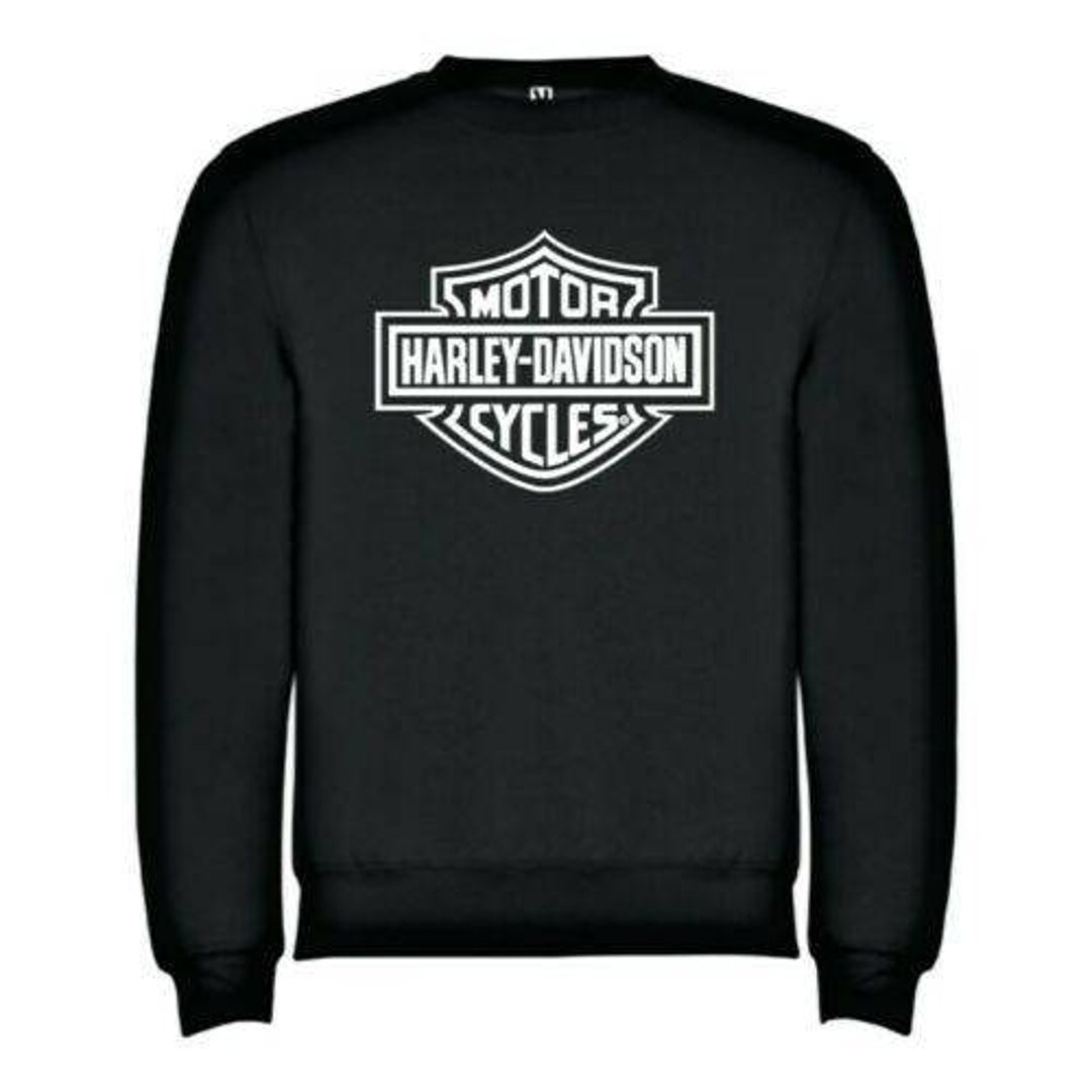 Classic Sweatshirt Harley Davidson Black Logo Man Sizes S M L Etsy