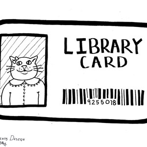 Pretty Kitty Library Card