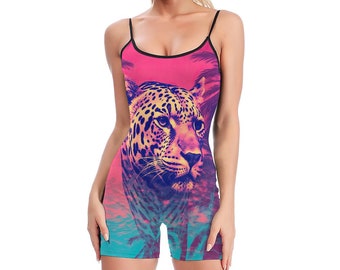 Fun Catsuit (yoga catsuit, pole dance wear, spandex catsuit, yoga bodysuit, festival catsuit, pole dance bodysuit, satin bodysuit, catsuit)