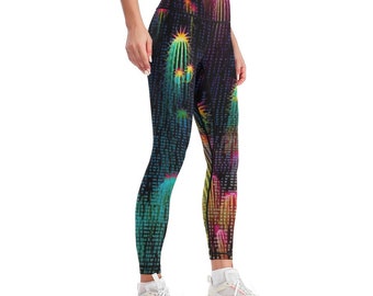 Cactus Women's Yoga Pants (Workout Leggings, Comfortable Exotic Gym Tights, Fashionable Active Wear)