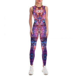 Funky Aerial Bodysuit (yoga catsuit, pole dance wear, spandex catsuit, yoga bodysuit, festival catsuit, pole dance bodysuit)
