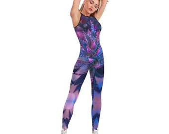 Catsuit en agave (combinaison de yoga, tenue de pole dance, catsuit en spandex, body de yoga, catsuit de festival, body de pole dance, satin)