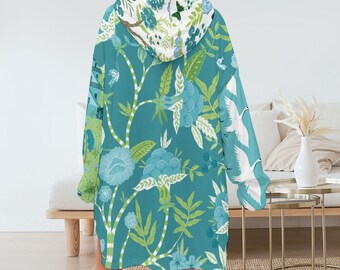Floral übergroße Hoodie Decke, Rave Festival Umhang