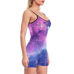 Fun Catsuit (yoga catsuit, pole dance wear, spandex catsuit, yoga bodysuit, festival catsuit, pole dance bodysuit, satin bodysuit, catsuit)