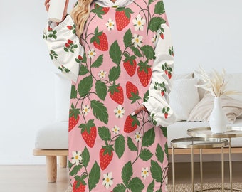 Orchard Fruit (Oversized Hoodie Blanket, warm rave clothes, Blanket Sweater, Hoodie Blanket with pocket, festival/rave)