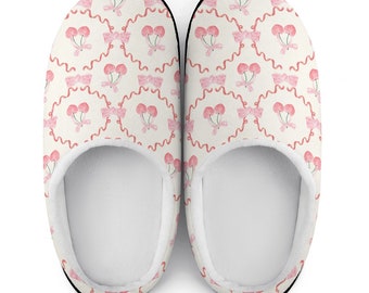 Cherry Slippers Cotton Slippers rubber sole slippers for women gift festival wear shoes slide patterned slipper comfortable