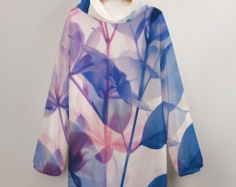 Floral übergroße Hoodie Decke, Rave Festival Umhang