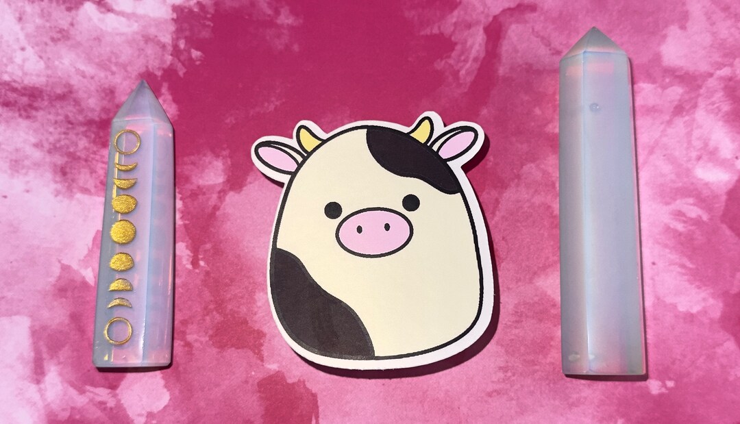 Squishmallow Cow Sticker Plushie Sticker Laptop Binder - Etsy