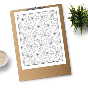 60 páginas para colorear geométricas, libro para colorear para adultos, descarga digital, páginas para colorear imprimibles imagen 3
