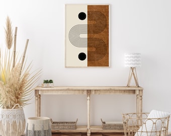 Mid Century Modern Wall Art, Printable Wall Decor, Abstract Wall Art, Digital Download