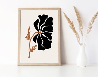 Flower Wall Art, Modern Wall Decor, Digital Wall Prints, Printable Art