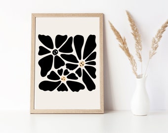 Modern Flower Wall Art, Contemporary Wall Decor, Printable Wall Art, Digital