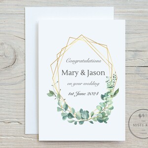 Biglietto di nozze personalizzato, ricordo per gli sposi, matrimonio, regalo per la sposa, regalo per lo sposo, signor e signora, celebrazioni del giorno delle nozze, congratulazioni