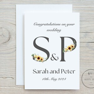 Biglietto di nozze personalizzato, ricordo per gli sposi, matrimonio, regalo per la sposa, regalo per lo sposo, signor e signora, celebrazioni del giorno delle nozze, congratulazioni