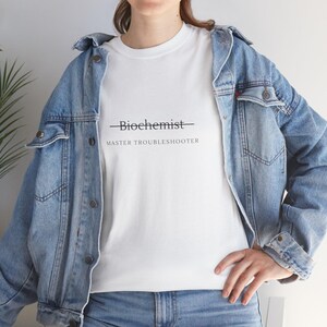 Biochemist Master Troubleshooter Funny Biochemistry T-Shirt, Chemistry Laboratory Science Pun Shirt, Science Lover Cute Biology Nerd Tee
