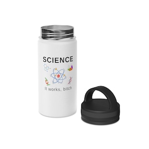 Science Works Becher Reisebecher Lustiges Wissenschaftsgeschenk, Wissenschaftslehrer Geschenk STEM Biologie Wasserflasche, niedliches Chemie Becher Physik Math Geschenk