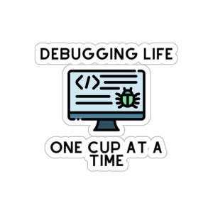 Debugging Programming Funny Coding Stickers, Programmer Software Developer Laptop Decals, Computer Science Coding Sticker Nerdy Tech Decor