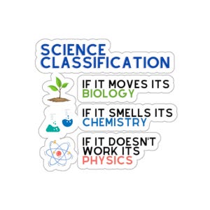Science Lover Funny Chemistry Biology Physics Stickers, Cute STEM Laptop Biochemistry Math Scientist Sticker Set, Science Teacher Sticker