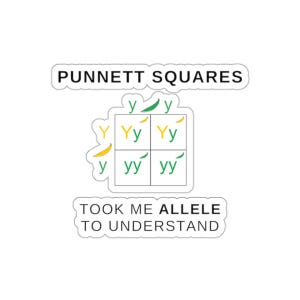 Punnett Square Sticker Funny Genetics Sticker, Funny Biology Sticker Cute Gene Allele Teacher Sticker Biochemistry Microbiology Sticker