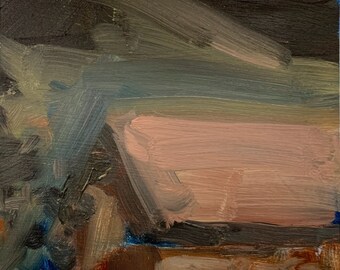 Suite of four original oil paintings: distinctive contemporary art impressions of Diderikke Brandt Hall, Luther College