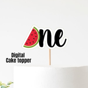 Watermelon Cake Topper, One in a Melon Birthday, Watermelon Birthday, First Birthday Cake Topper, Watermelon Cake Topper, Summer Birthday