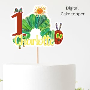 Very Hungry Caterpilar Cake Topper, Tortendeko Geburtstag, Raupe Mottoparty - DIGITAL CAKE TOPPER