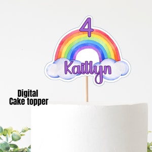 Regenbogen Cake Topper, Regenbogen Tortendeko, Regenbogen Party, Regenbogen Erster Geburtstag, Einhorn Geburtstag, Personalisierter Cake Topper