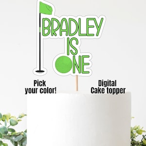 Golf Cake Topper, Hole in One Cake Topper, Personalized Cake Topper, Golf First Birthday, Simple Golf Cake Topper, Custom Color Golf Theme